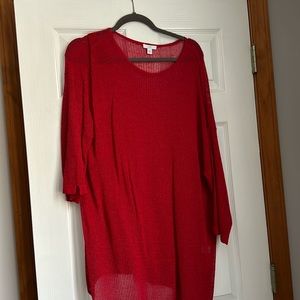 JJill red tunic sweater size xl